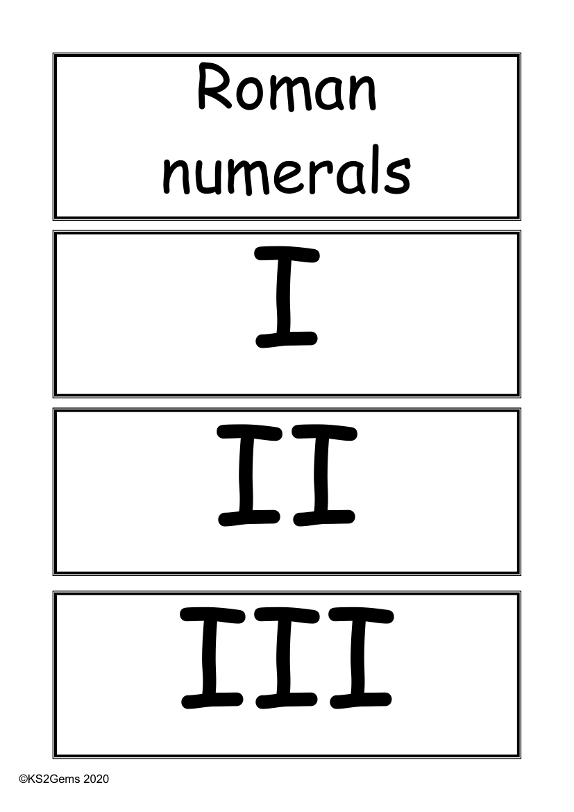 Vocabulary - Roman Numerals