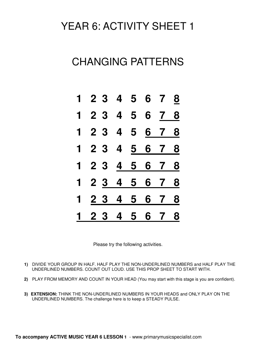 Instrumental Activity Book - Changing Patterns