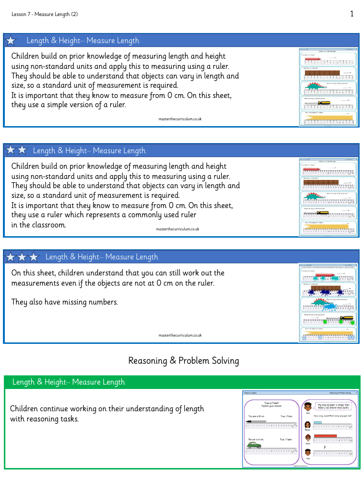 Length and height - Measure length 2 - Worksheet