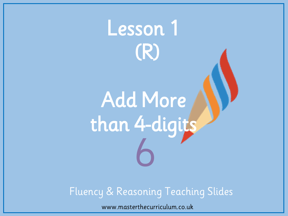 Addition, Subtraction, Multiplication and Division - Adding Whole Numbers with more than 4-digits - Presentation