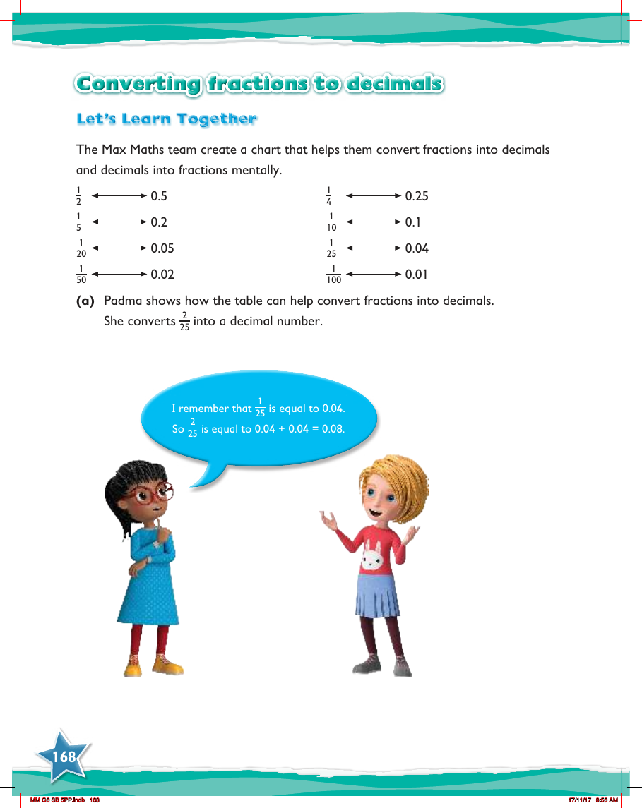 Max Maths, Year 6, Learn together, Converting fractions to decimals (1)