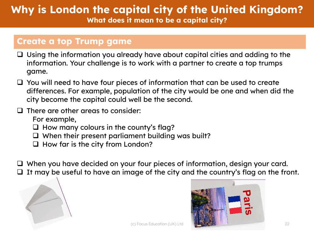 Create a top trumps game - Capital cities