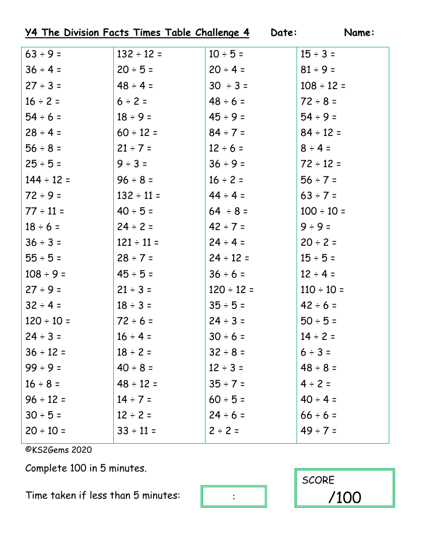 the-division-facts-times-table-challenge-4-objectives-maths-year-4