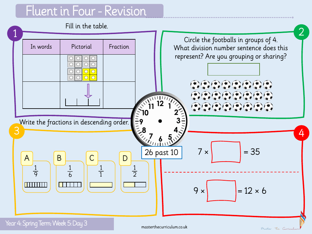 Fractions - Tenths - Starter