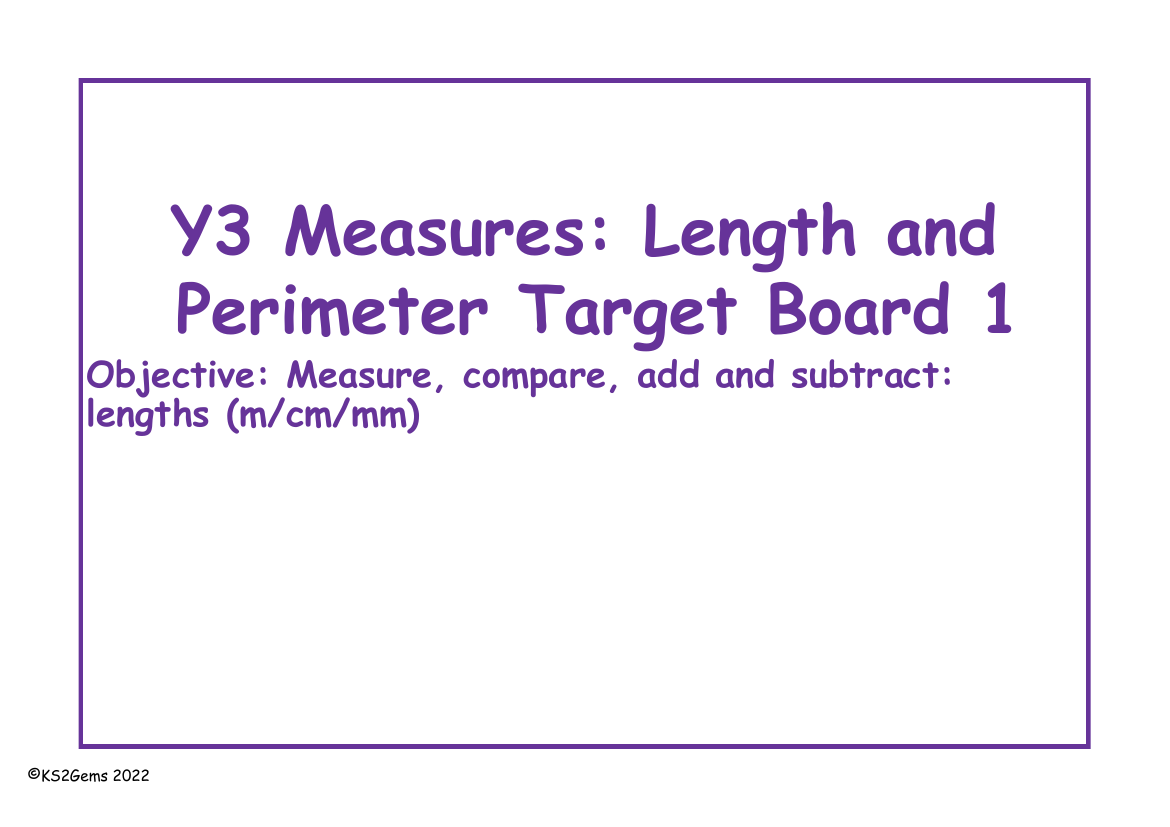 Length and Perimeter Target Board 1
