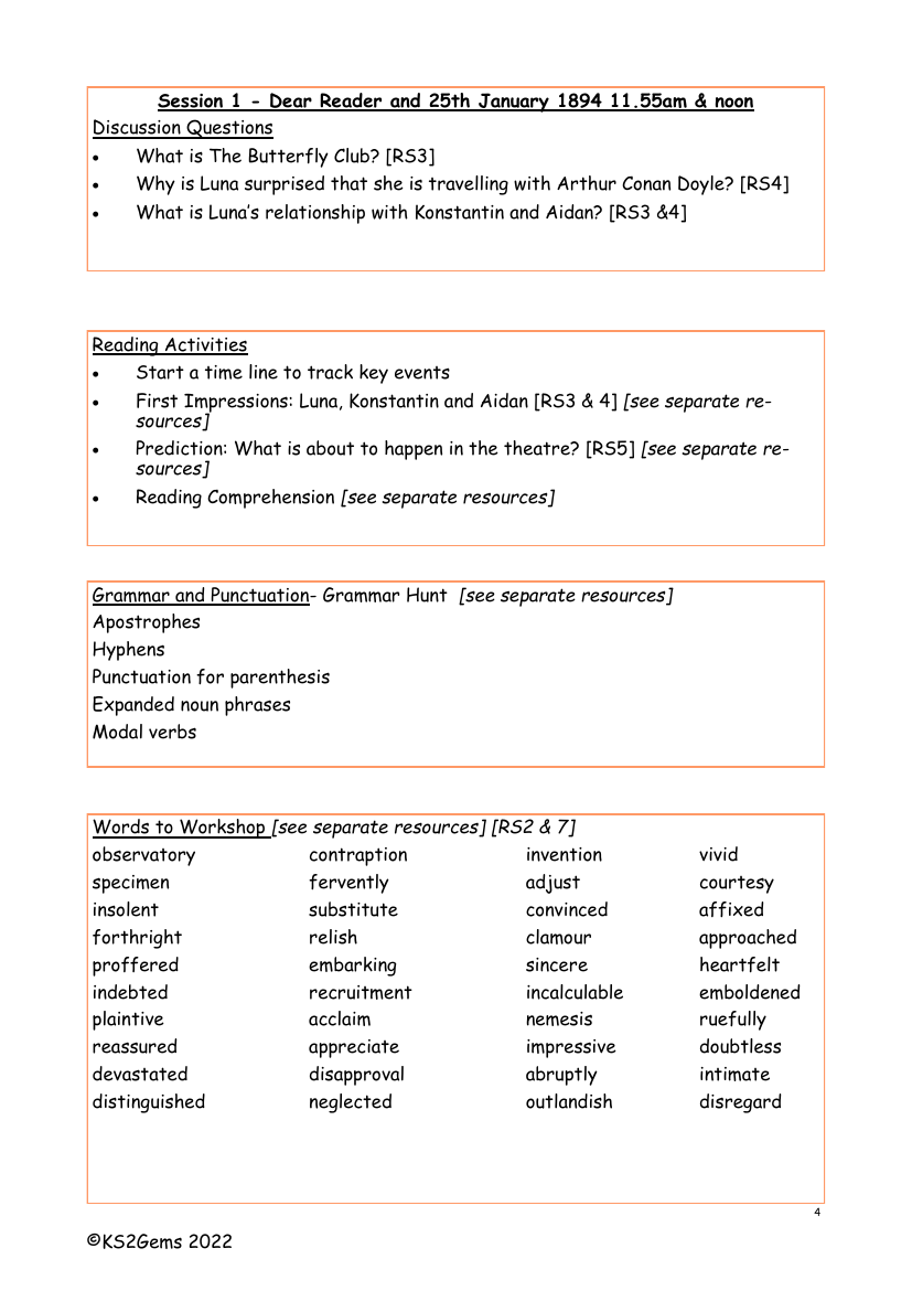 The Mummy's Curse - Session 1 - Worksheet