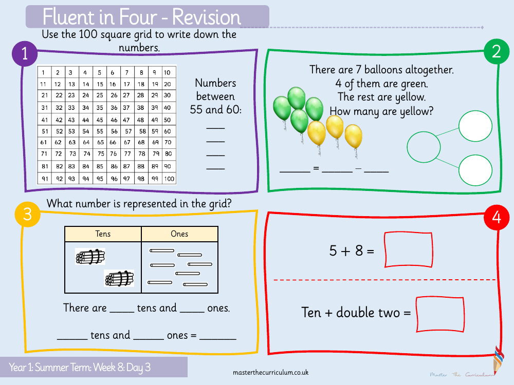 Place value within 100 - Counting forwards and backwards within 100 - Presentation - Starter