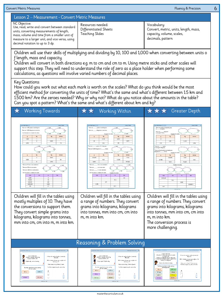 Converting Unit - Convert Metric Measures - Worksheet