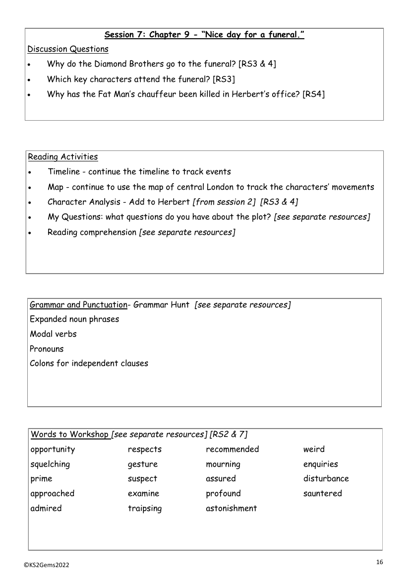 The Falcon's Malteser - Session 7 - Chapter 9 - Worksheet