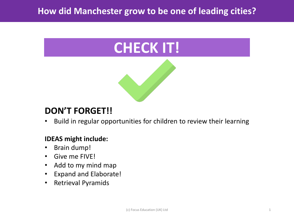 Check it! - History of Manchester - Year 4