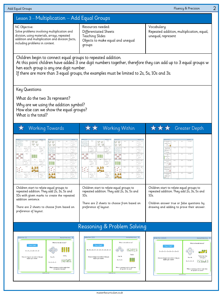 Multiplication and division - Add equal groups - Worksheet