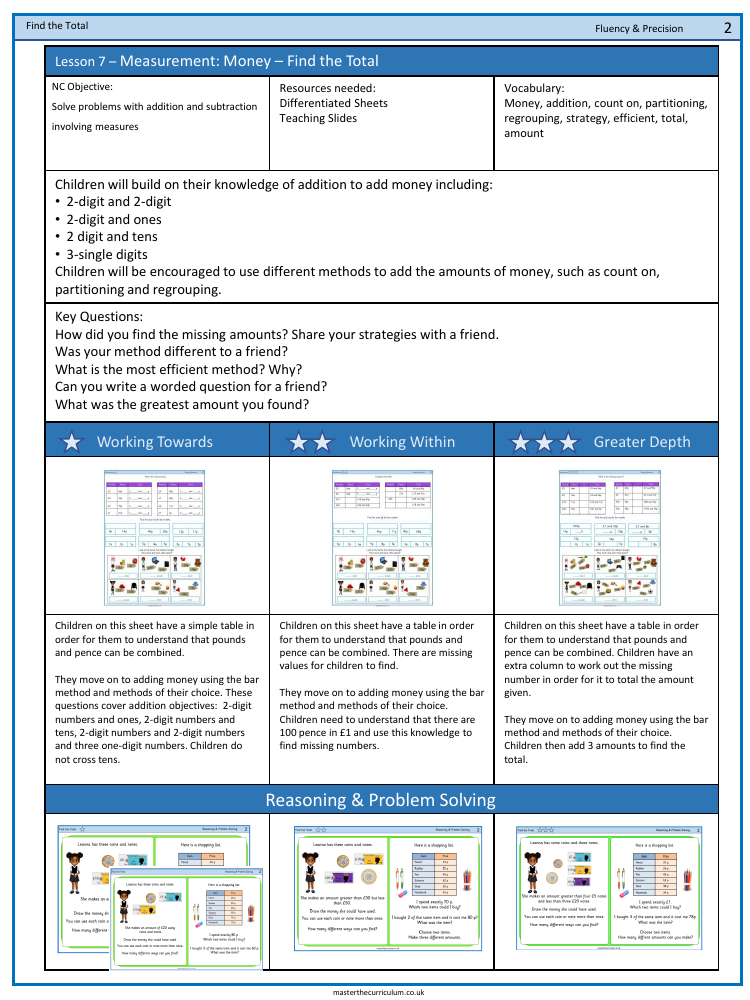 Money - Find the total - Worksheet