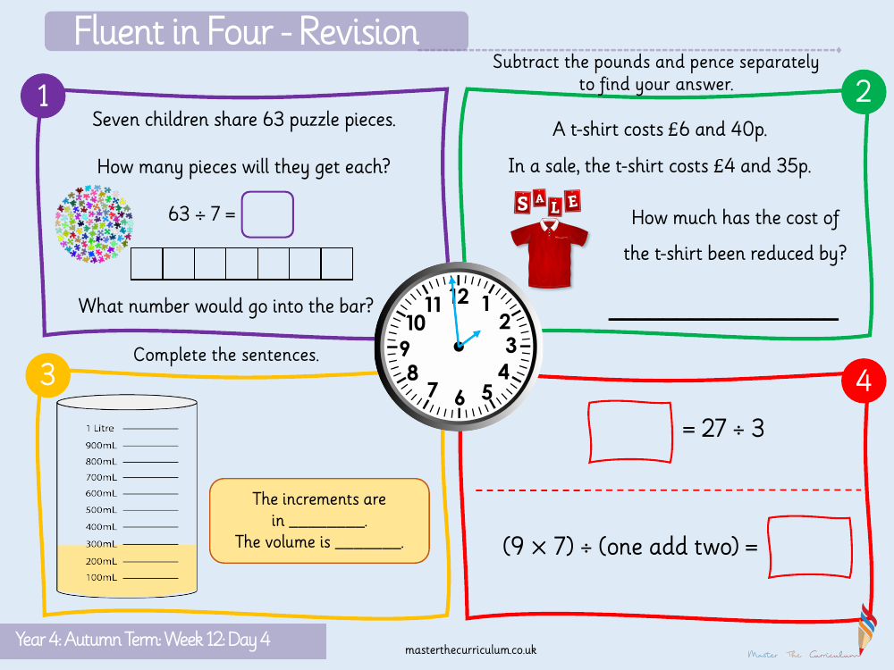 Multiplication and Division - 7 times tables and division facts - Starter