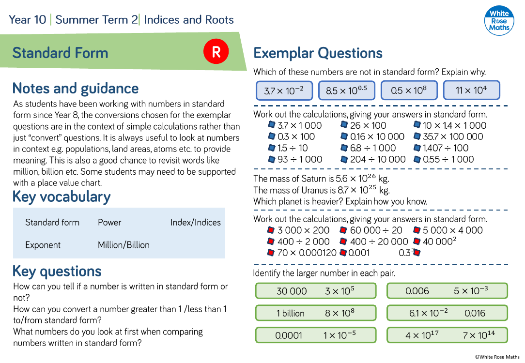 Standard Form: Questions