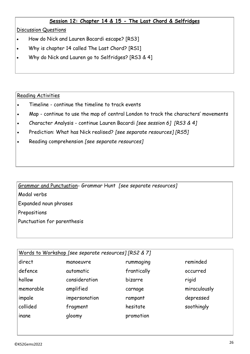 The Falcon's Malteser - Session 12 - Chapter 14 & 15 - Worksheet