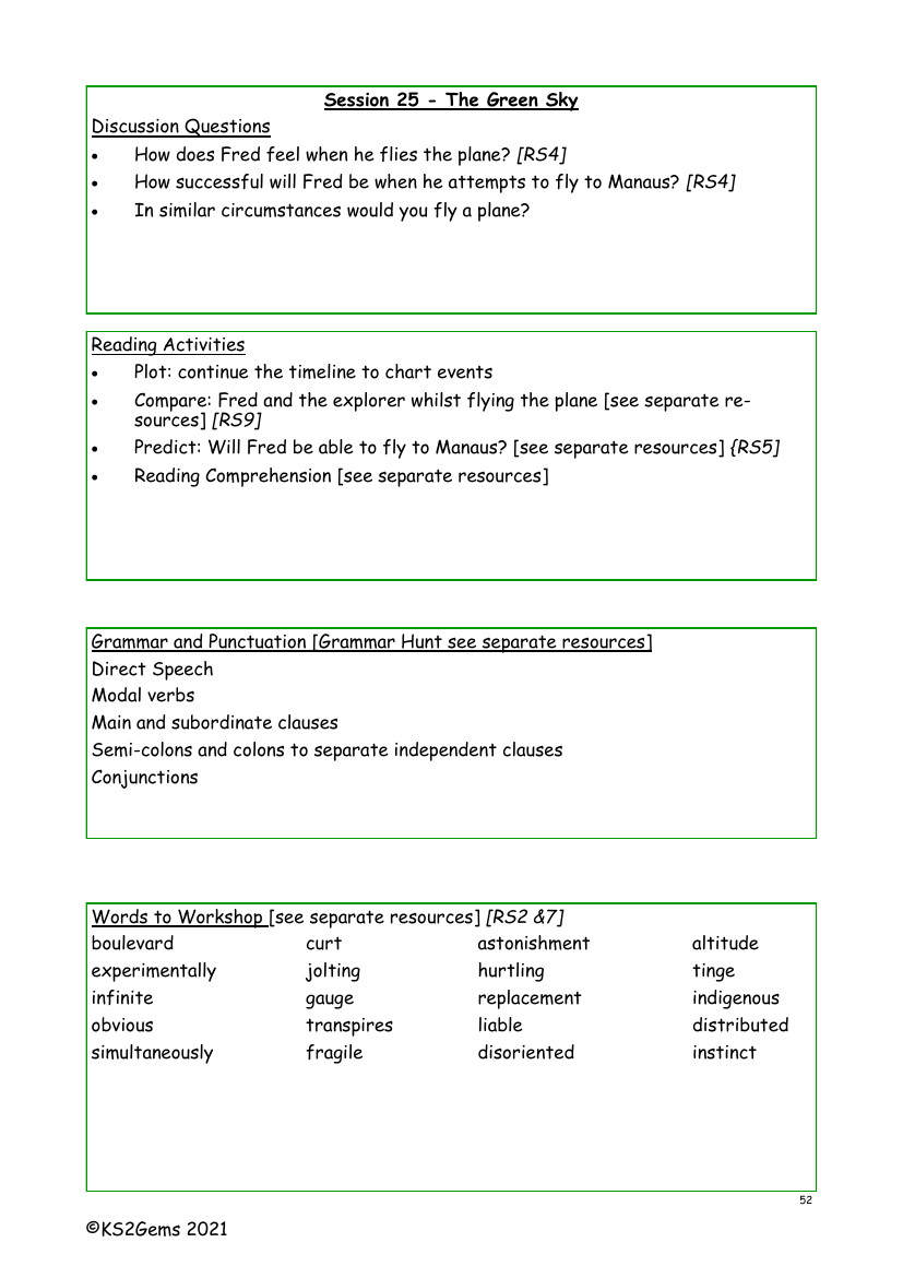 The Explorer - Session 25 - Worksheet