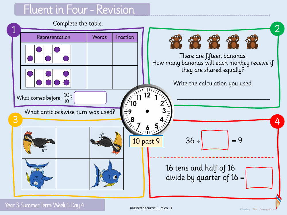 Fractions - Count in tenths - Starter