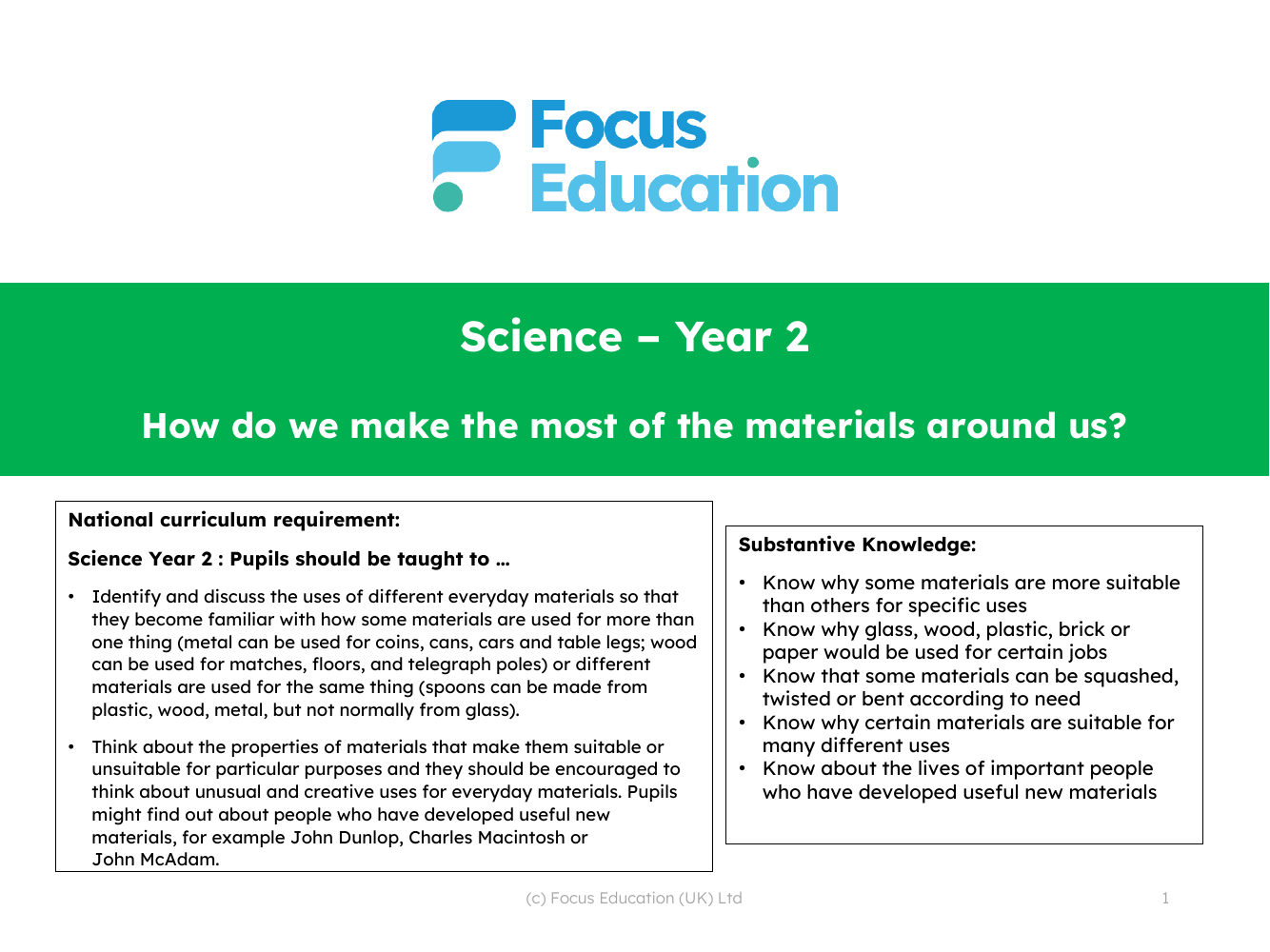 Why are some materials more suitable than others for making our toys?  - Presentation