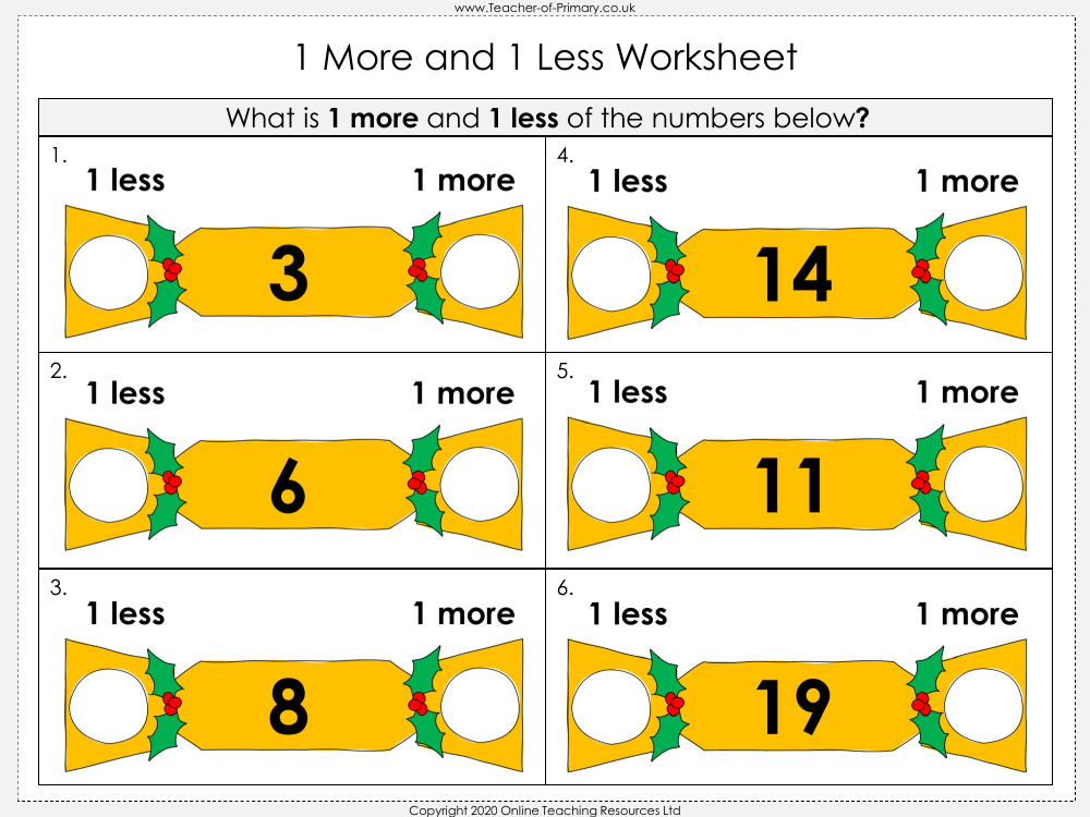 Christmas Crackers - Worksheet