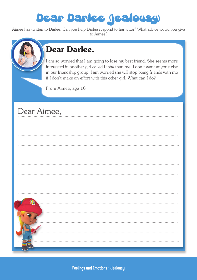 Jealousy - Dear Darlee - Worksheet