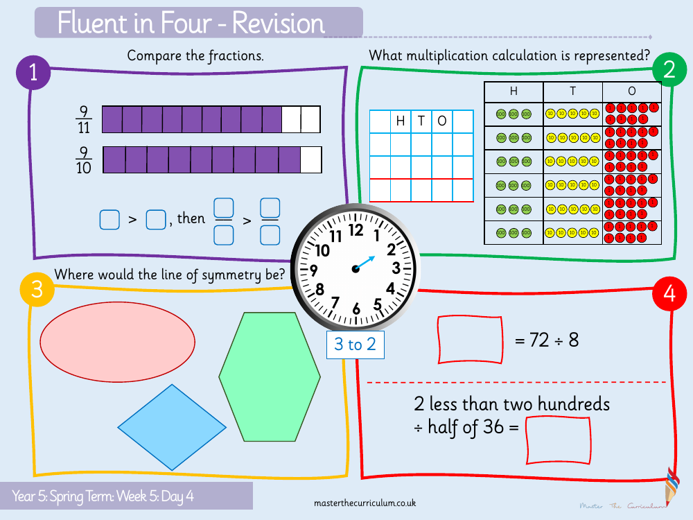 Fractions - Order Fractions (Less Than One) - Starter