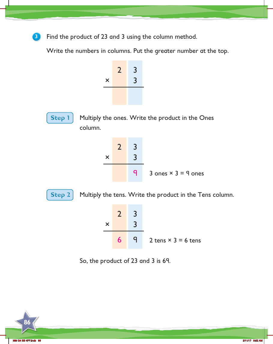 Max Maths, Year 4, Learn together, Multiplying 2-digit numbers without regrouping (3)