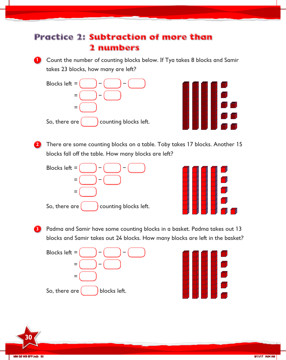 Max Maths, Year 5, Work Book, Subtraction of more than 2 numbers