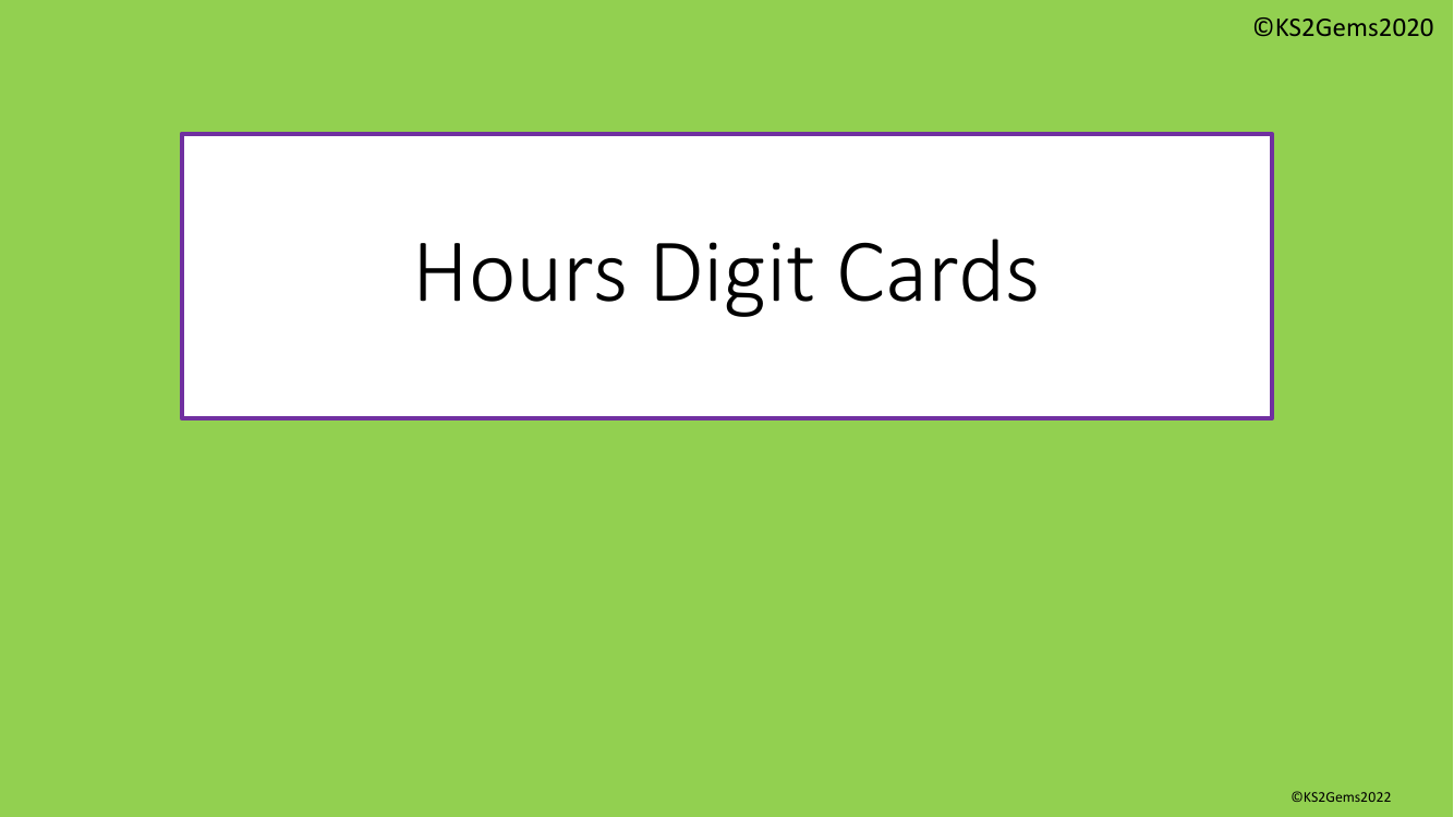 Hours Digit Cards