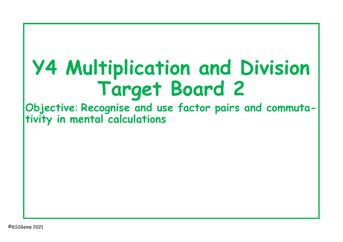 Finding Factors Target Board