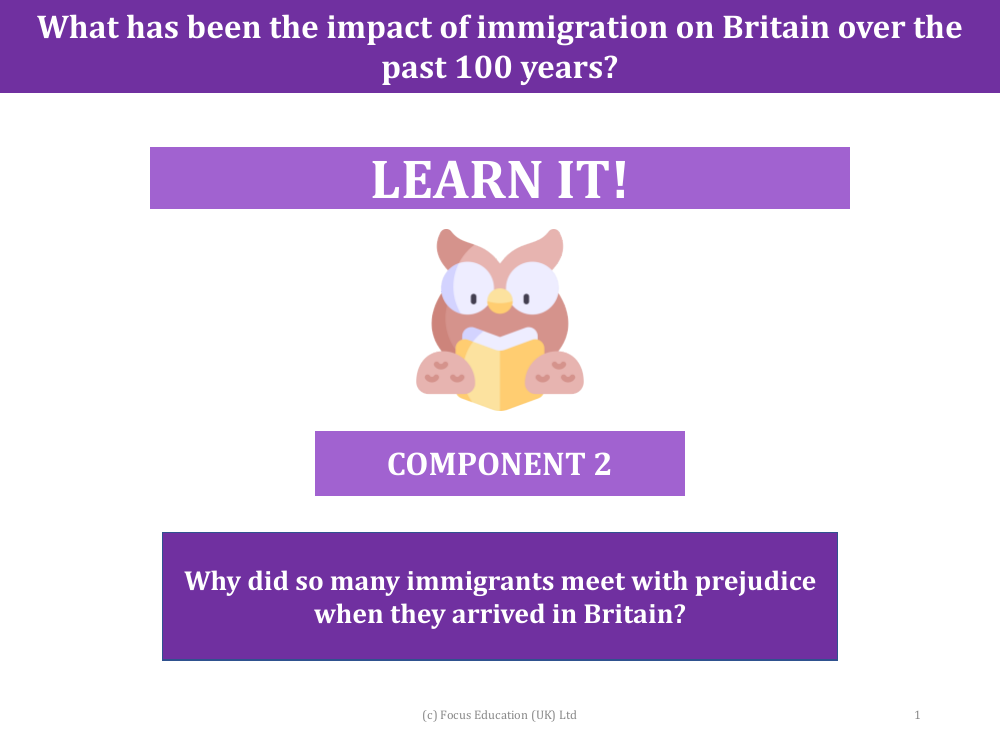 Why did so many immigrants meet with prejudice when they arrived in Britain? - Presentation