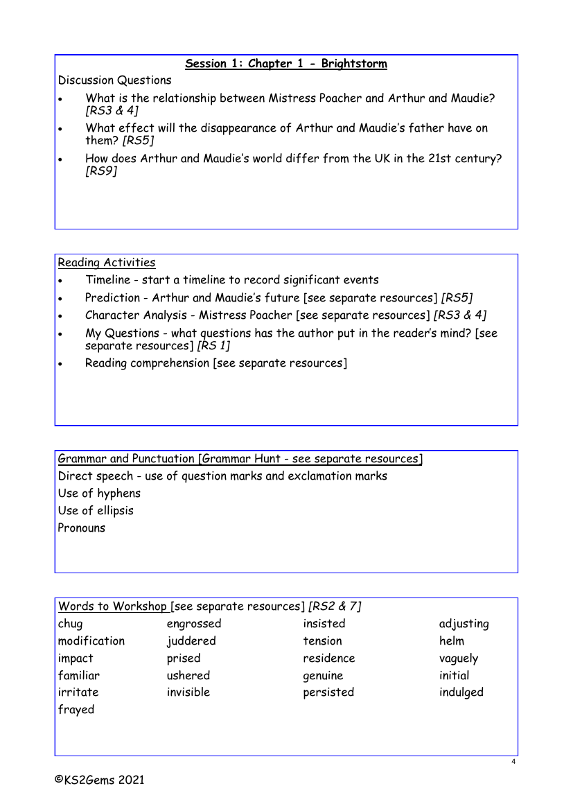 Brightstorm - Session 1 - Chapter 1 - Worksheet