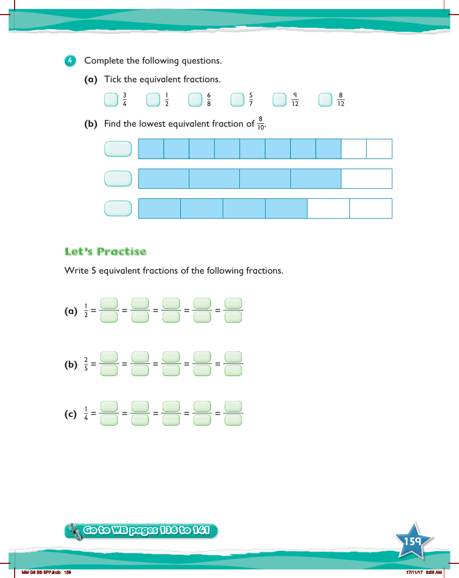 Max Maths, Year 6, Try it, Recognising equivalence between fractions (3)