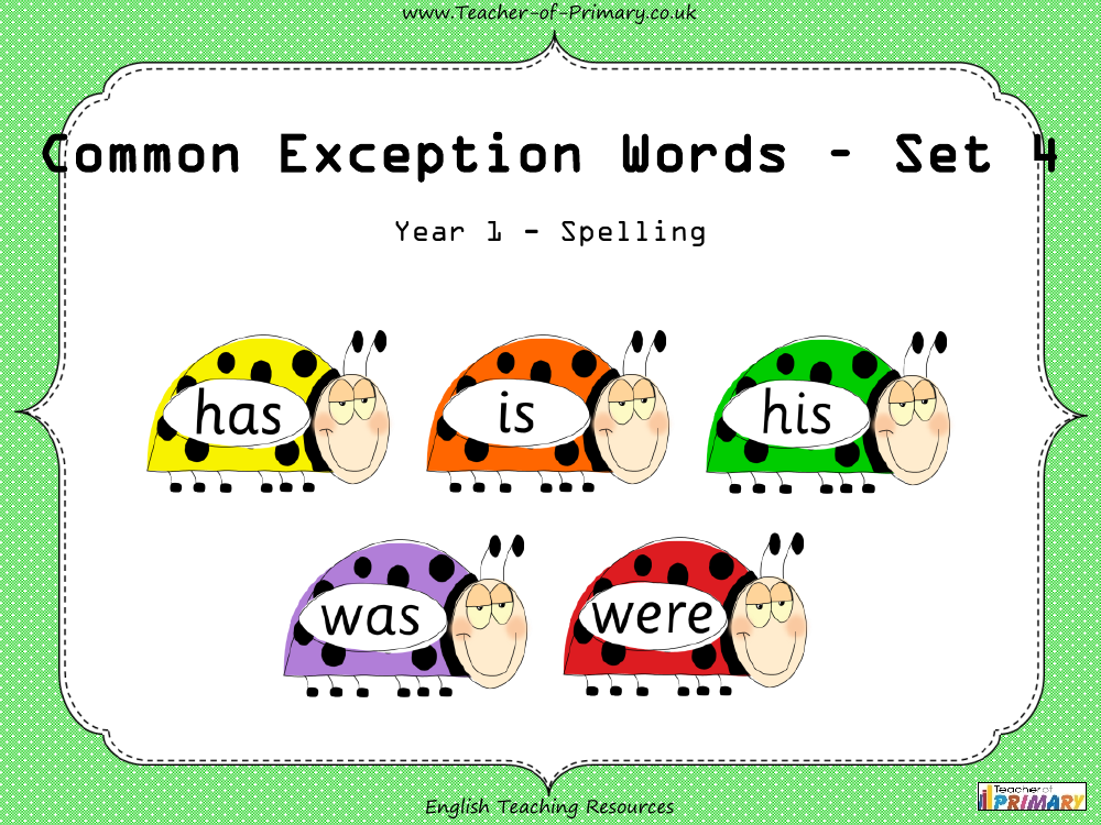 Common Exception Words - Set 4 - PowerPoint