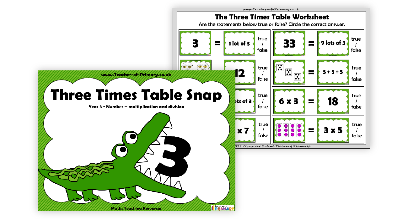 Three Times Table Snap