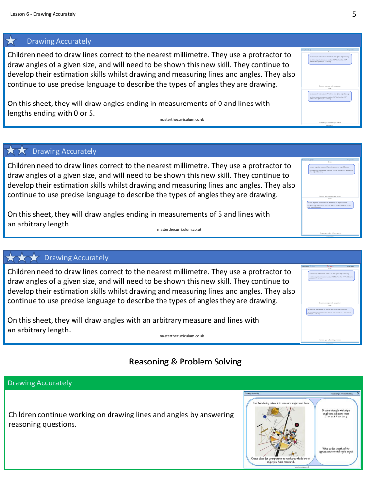 Properties of Shape - Drawing Lines and Angles Accurately - Worksheet