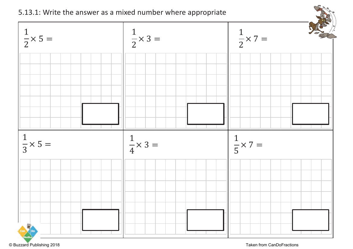 Multiply unit fraction by a whole number