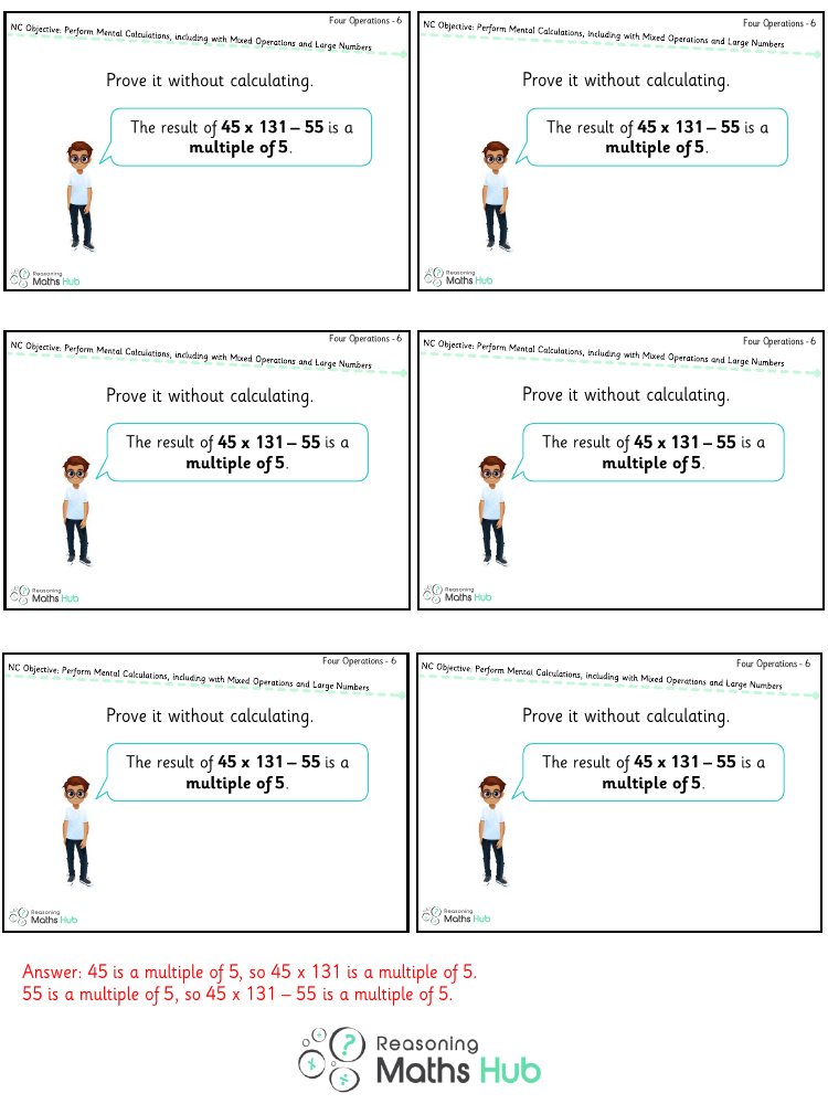 Perform Mental Calculations, Including with Mixed Operations and Large Numbers 3 - Reasoning