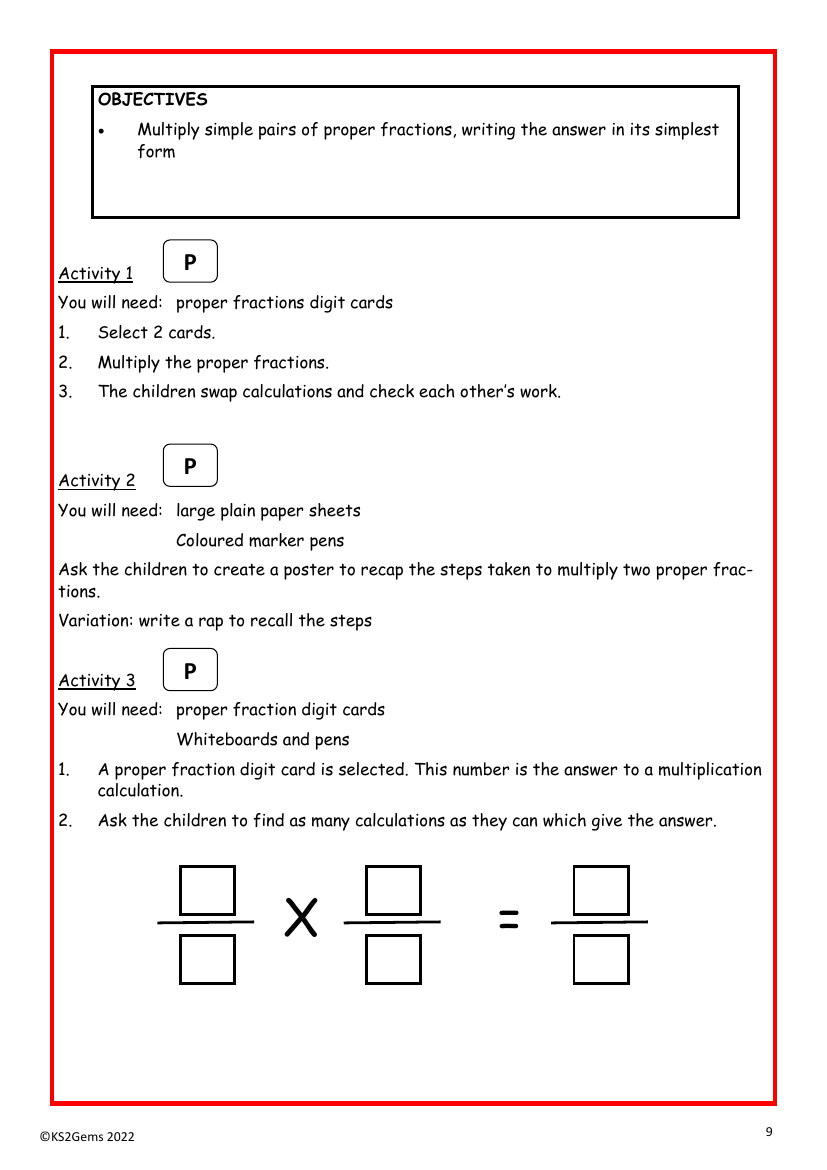 Multiplying proper fractions worksheet