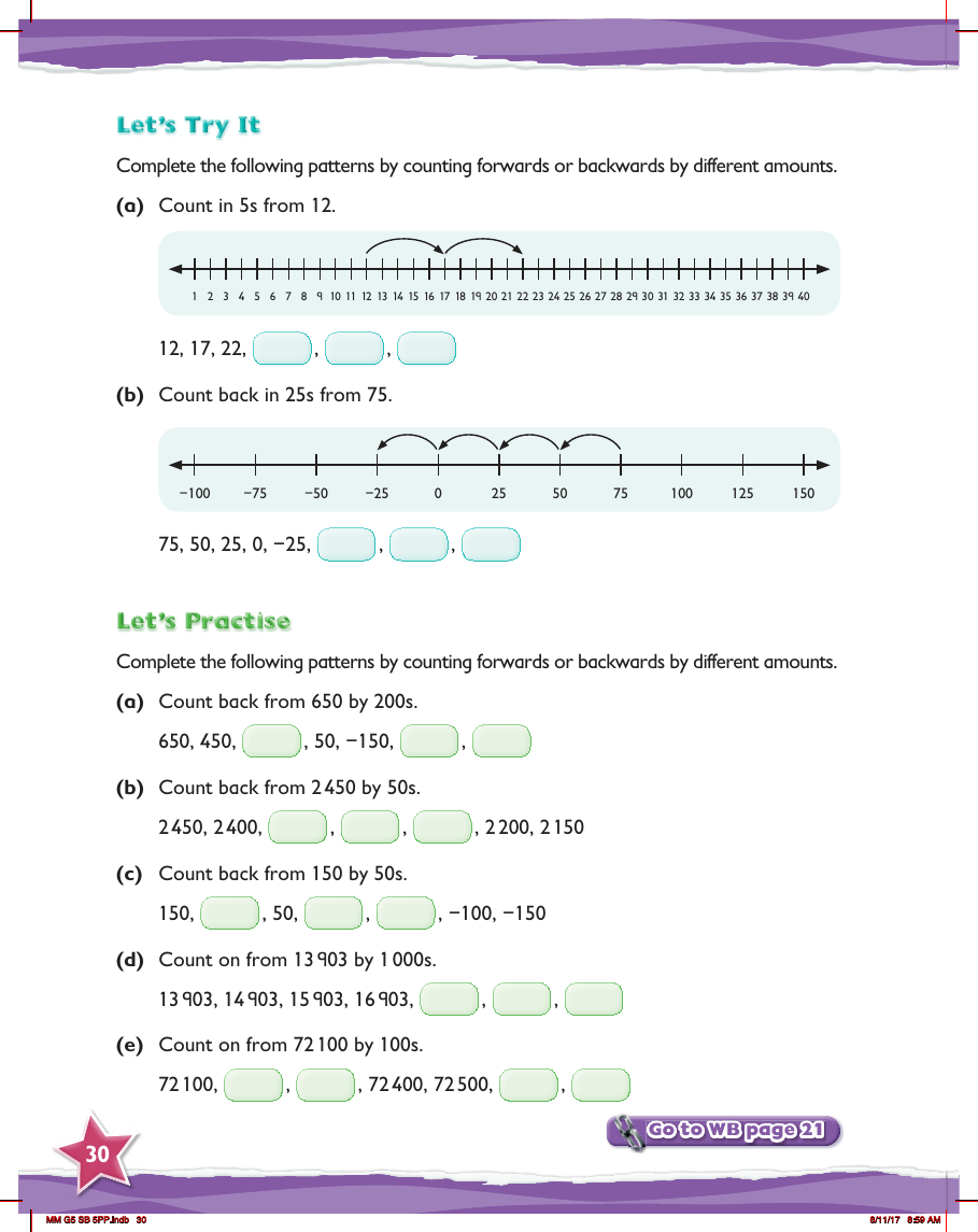 Max Maths, Year 5, Practice, Number patterns