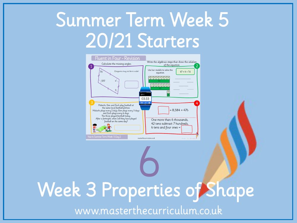 Properties of Shape - Angles in Special Quadrilaterals - Starter