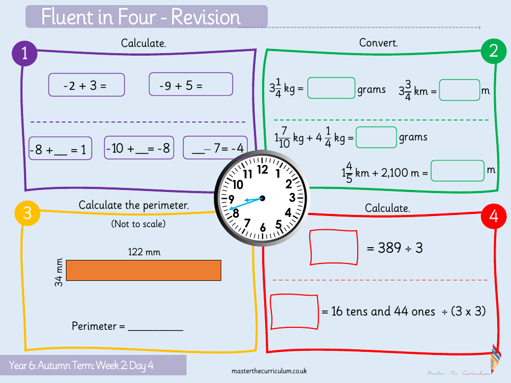 Place Value - Negative Numbers (2) - Starter