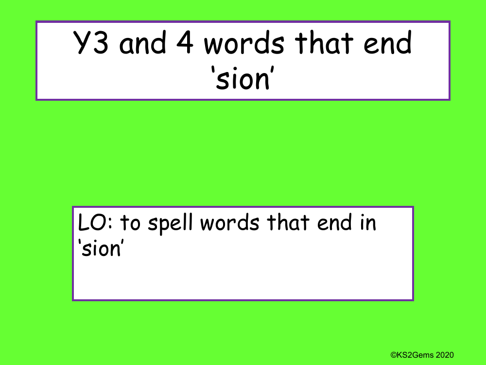 Words Ending in 'sion' Presentation