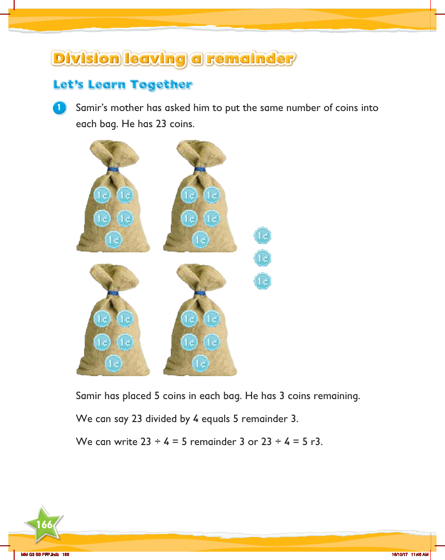 Max Maths, Year 3, Learn together, Division leaving a remainder (1)