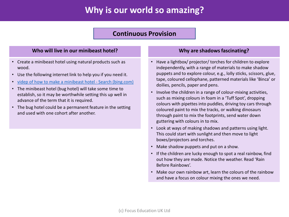 Why is our world so amazing? - Continuous Provision