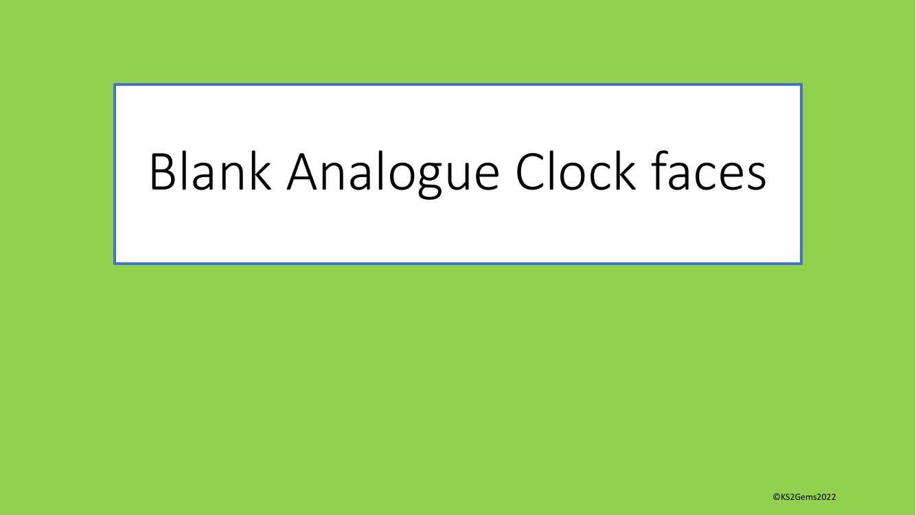 Blank Analogue Clock Faces