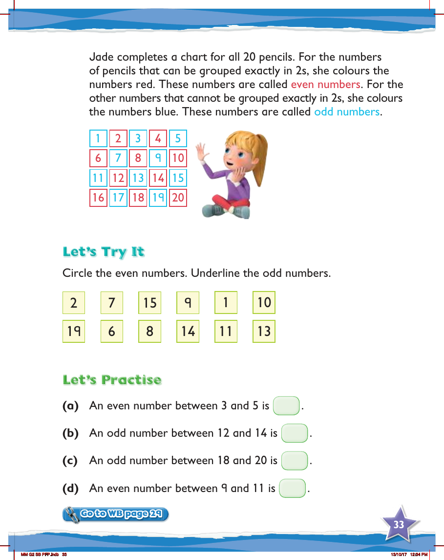 Max Maths, Year 2, Practice, Odd and even numbers