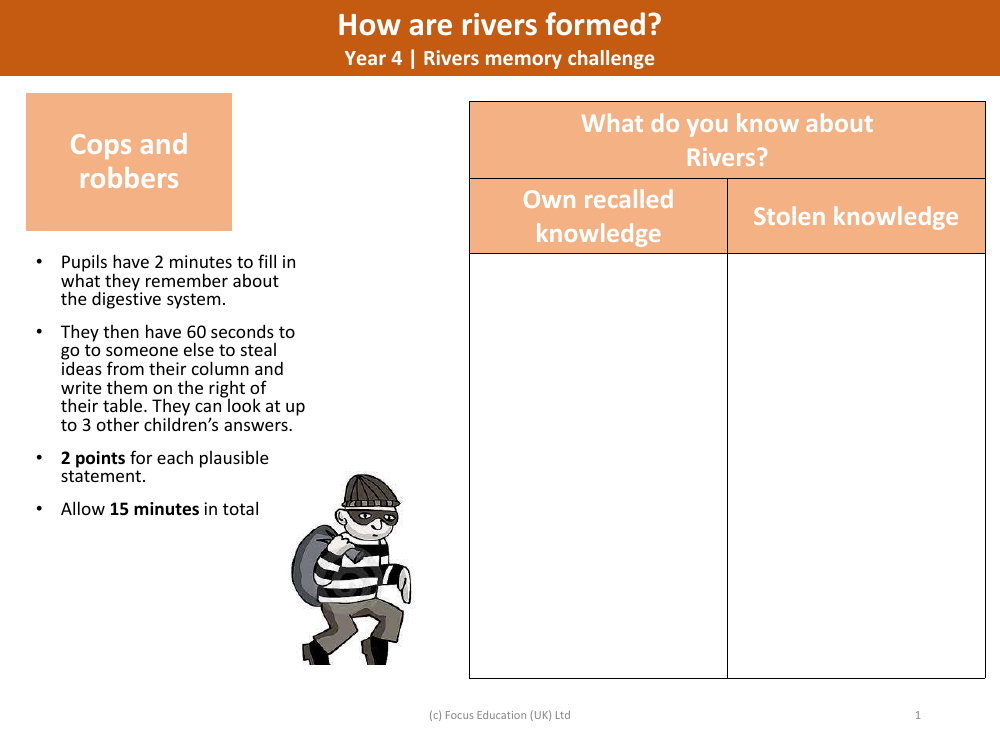 Cops and robbers - What do you know about rivers?