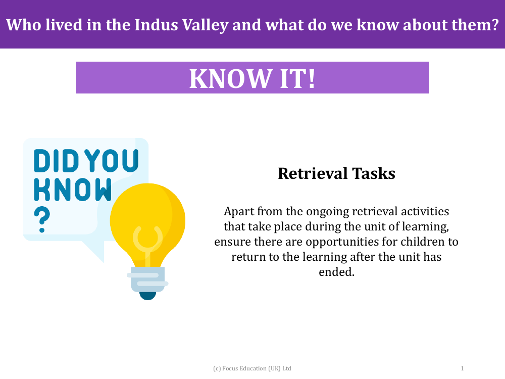 Know it! - Indus Valley - Year 4