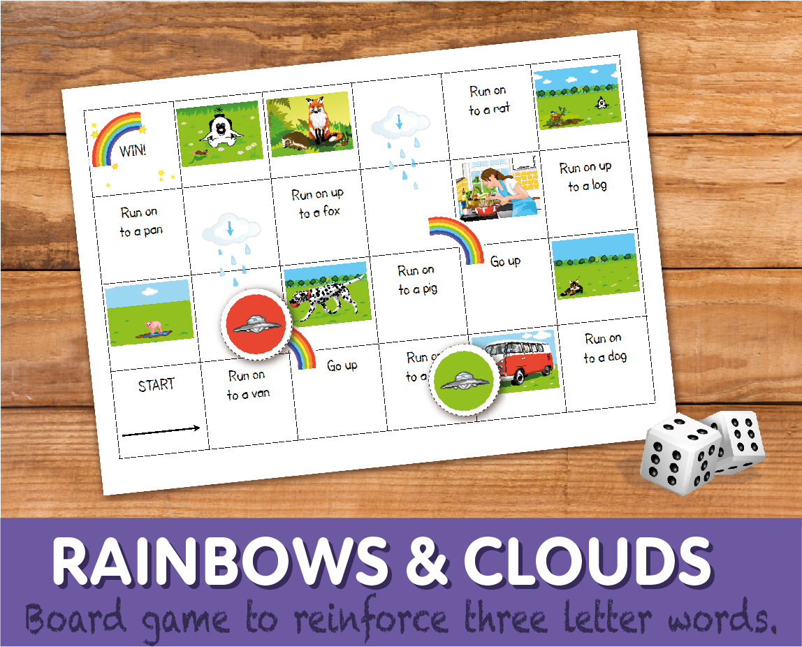 Rainbows & Clouds - A snakes and ladders game - Teacher Notes