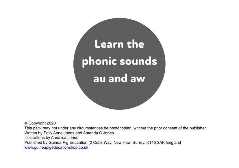 Donald’s - Learn The Phonic Sound au and aw (author, straw) - Activity Pack